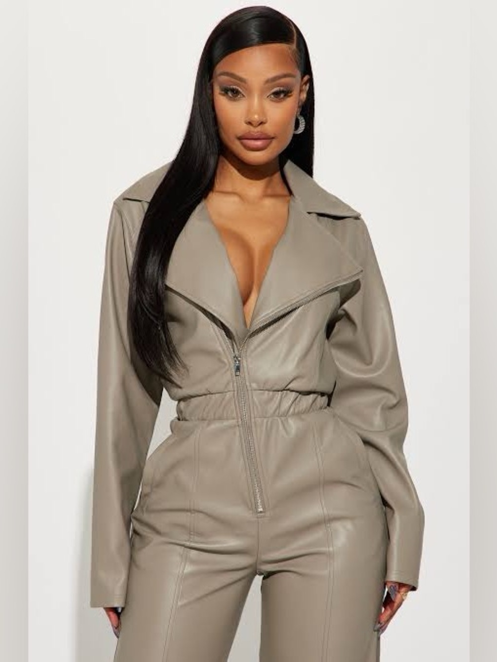 Downtown Faux Leather Jumpsuit